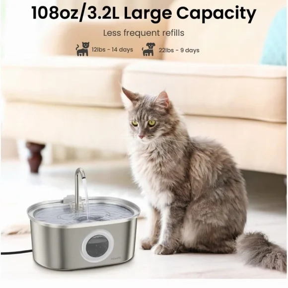 Stainless Steel Pet Water Fountain - Picture 4 of 5